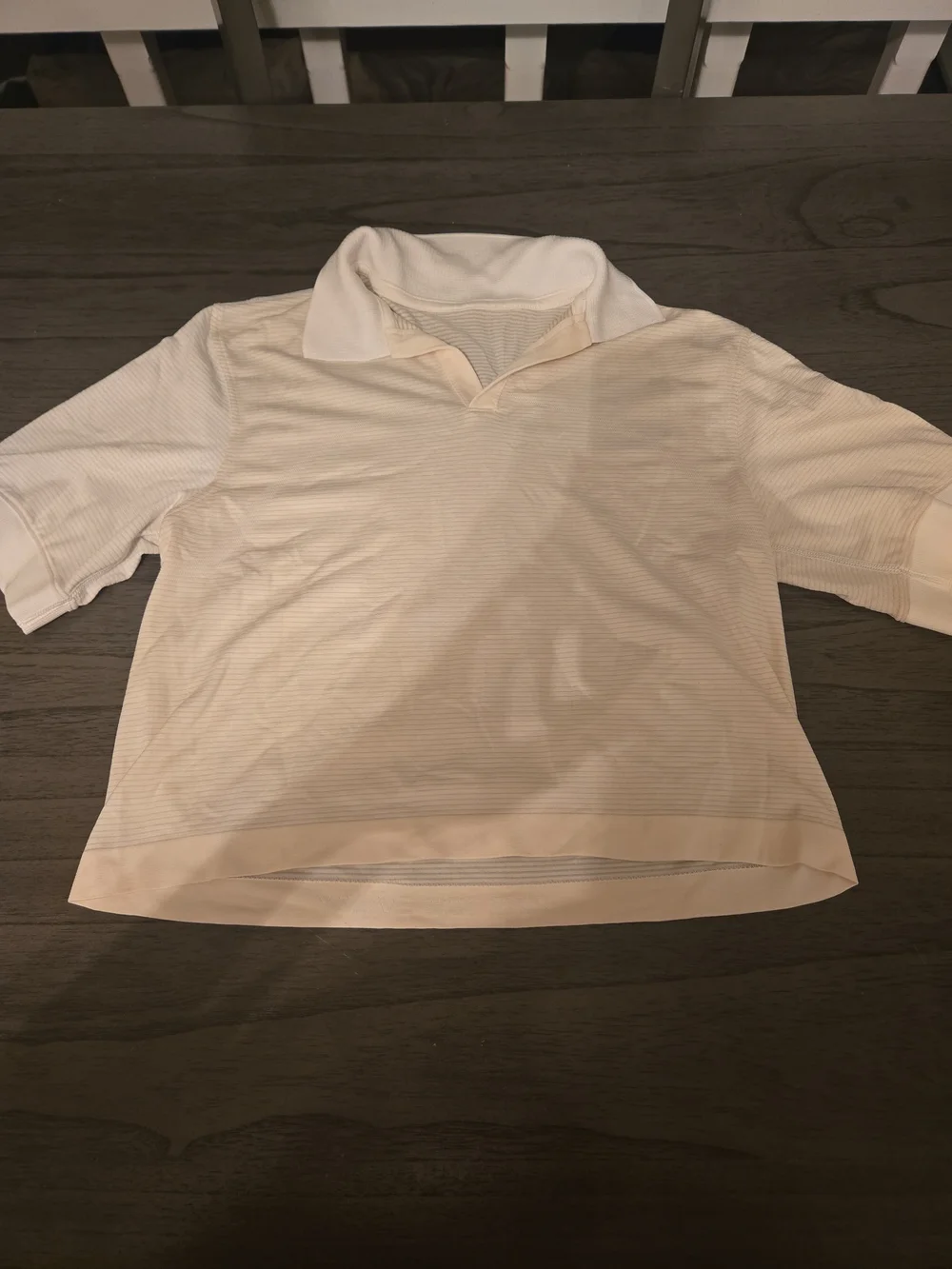 lululemon athletica Short-Sleeve Crop Polo in Cream